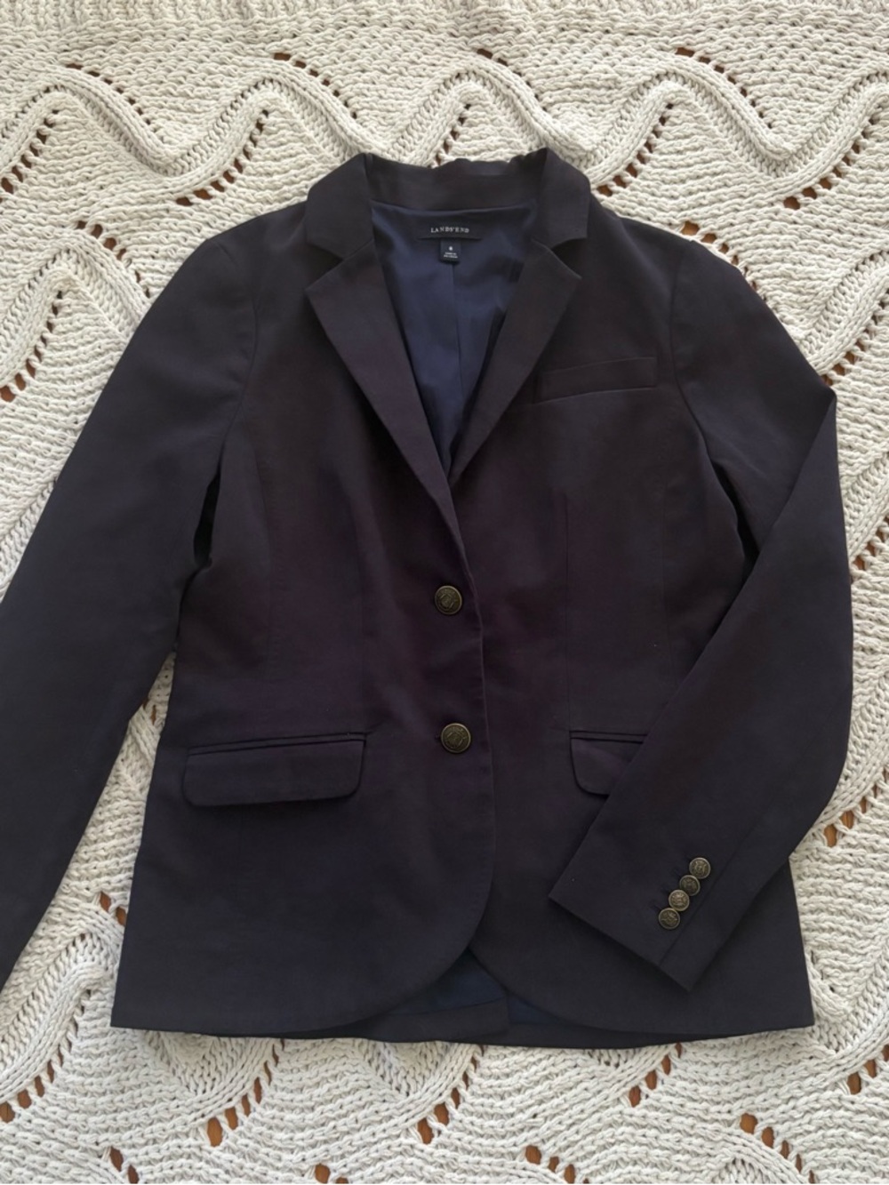 Lands End Navy Women's Tailored Blazer